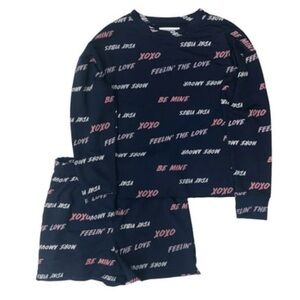 Grayson Threads Navy and Pink Pajama Set